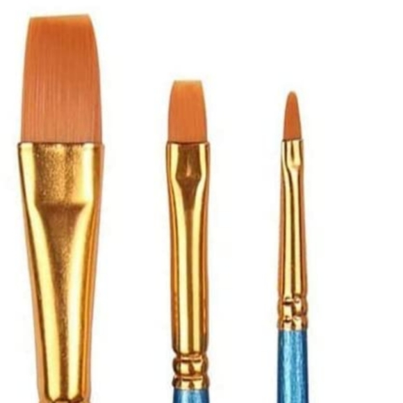 Set of 10 Soft Makeup or Paint Brushes Watercolor Oil Acrylic Paintbrushes Blue - Picture 5 of 8